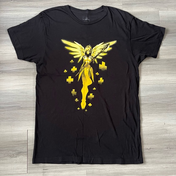 Blizzard Jinx Overwatch  Mercy Black Official Video Game Shirt  Size M - Picture 1 of 7
